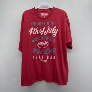 Legally Blonde 4th of July Hot Dog Graphic Tee Womens XL Red Cotton‎ Funny